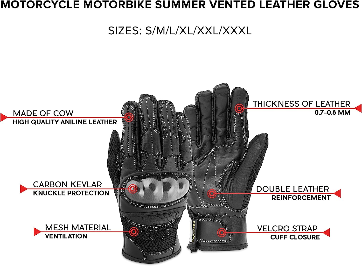 Biker leather gloves premium riding look