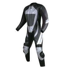 Load image into Gallery viewer, Turbo Silver &amp; Black Motorcycle Leather Suit
