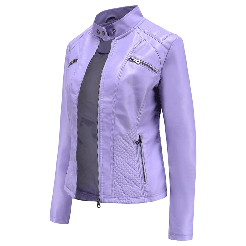 Women elegant leather jacket