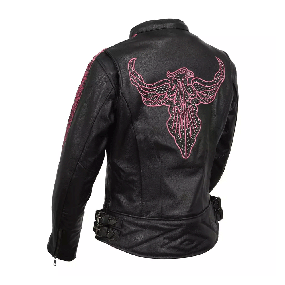 Turbo Ladies Leather Motorcycle Jacket