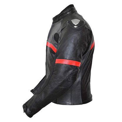 Turbo Black Leather Motorcycle Jacket