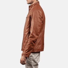 Load image into Gallery viewer, Turbo Brown Motorcycle Leather Jacket
