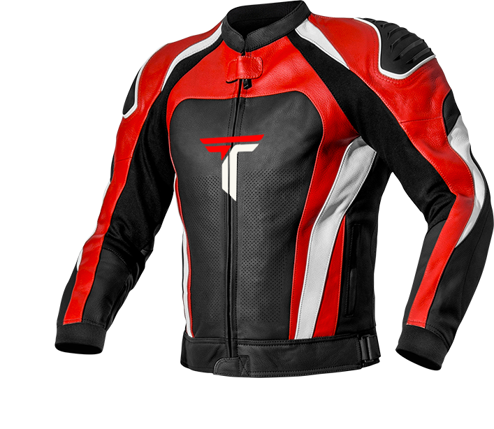 Turbo Red & Black Motorcycle Leather Jacket