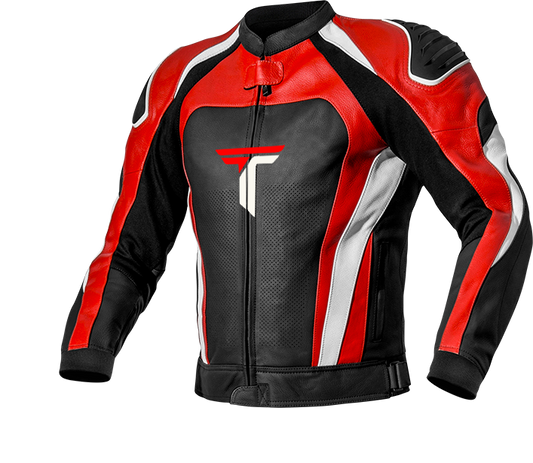 Turbo Red & Black Motorcycle Leather Jacket