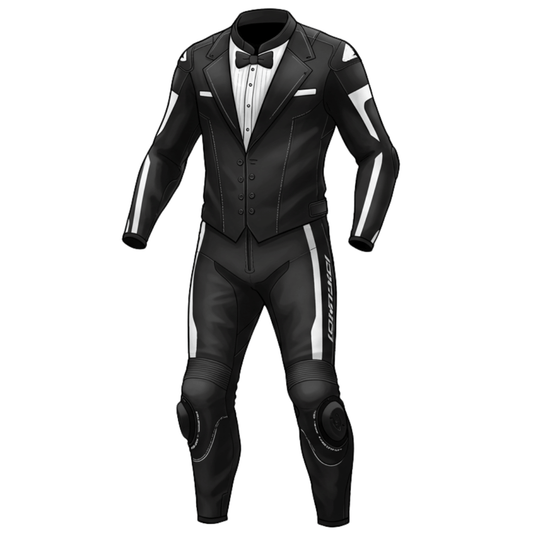 CE-certified armored tuxedo motorcycle suit for men