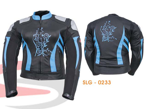 women Black and Blue jacket for bike Racing