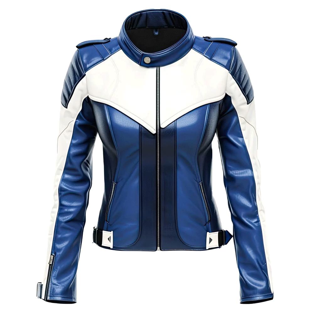 Ladies leather jacket elegant wear