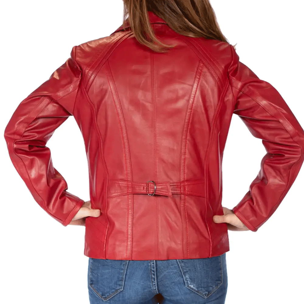 Turbo Ladies Leather Motorcycle Jacket