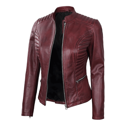 Turbo Women Leather Motorcycle Jacket