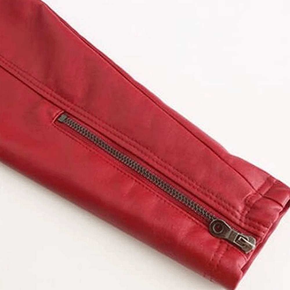 Ladies leather jacket classic lifestyle wear