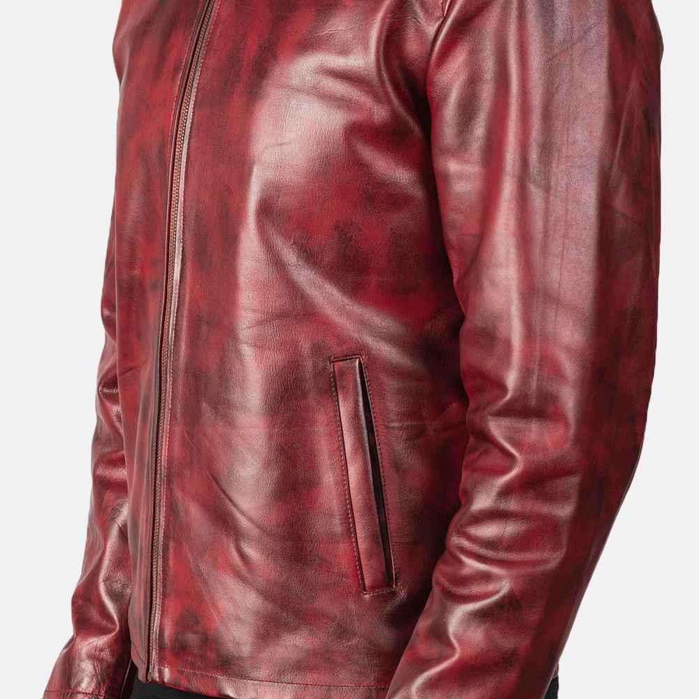 Mens leather jacket street fashion