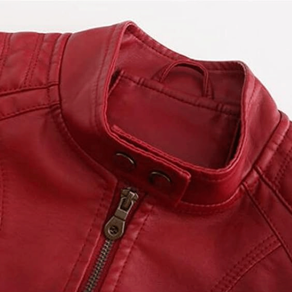 Ladies leather jacket refined lifestyle fashion